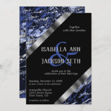 Dark Blue and Silver Marble