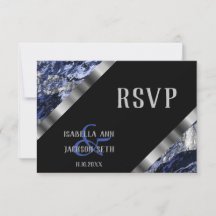 Dark Blue and Silver Marble - RSVP