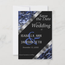 Dark Blue and Silver Marble Wedding