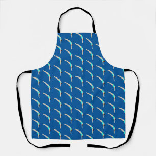 Dark Blue and Teal Female Divers Pattern Apron
