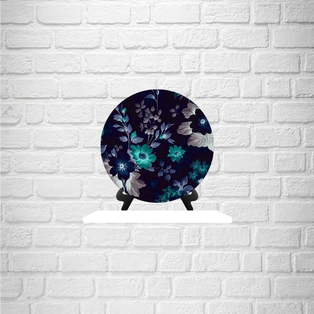 Dark Blue and Turquoise Floral Decoupage Paper (Creator Uploaded)