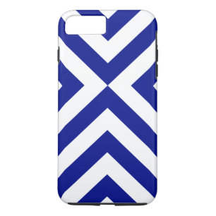 Dark Blue and White Chevrons iPhone 8 Plus/7 Plus Case