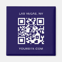 Dark Blue and White Modern QR Code Promo