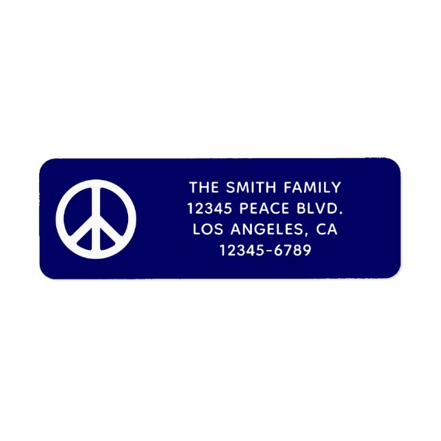 Dark Blue and White Peace Symbol (Front)