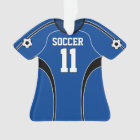 Dark Blue and White Soccer Jersey