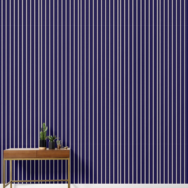 Dark Blue and white stripes Wallpaper (Hallway)