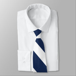 Dark Blue and White University Stripe Tie