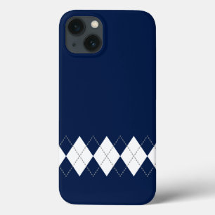 Dark Blue Argyle Pattern iPhone Case