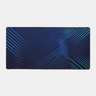 Dark blue background with lines and dots desk mat