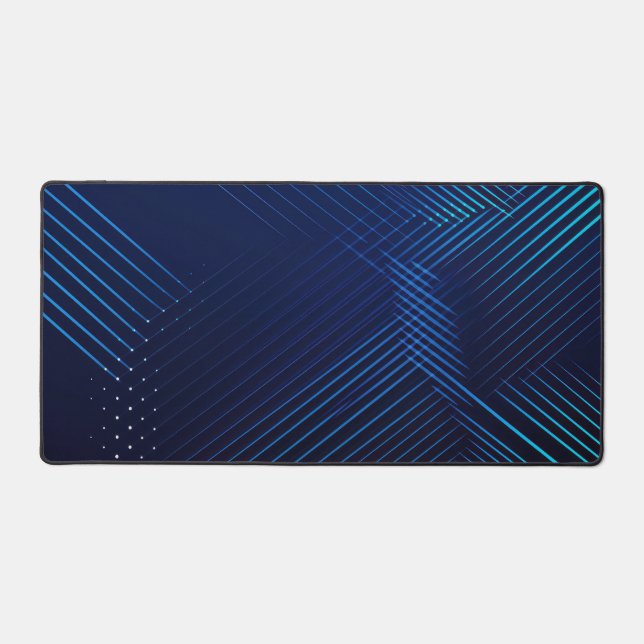 Dark blue background with lines and dots desk mat (Front)