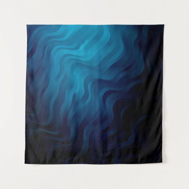 Dark BLUE background with lines. Colorful illustra Tapestry (Front)