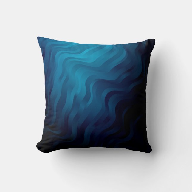 Dark BLUE background with lines. Colourful illustr Cushion (Front)