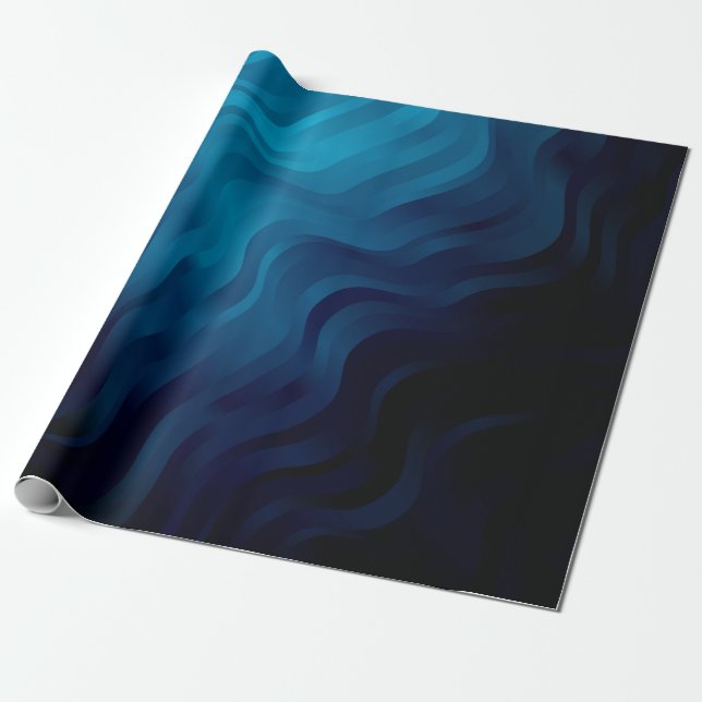 Dark BLUE background with lines. Colourful illustr Wrapping Paper (Unrolled)
