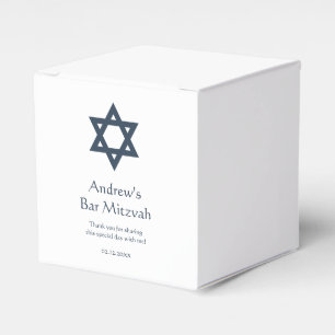 Dark Blue Bar Mitzvah Personalised Favour Box
