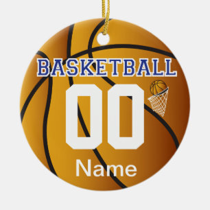 Dark Blue Basketball   DIY Name & Number Ceramic Tree Decoration