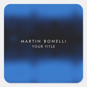 Dark Blue Black Modern Minimalist Plain Square Sticker