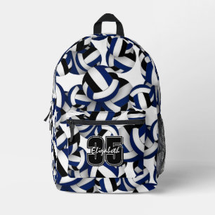 dark blue black volleyball team colours patterned  printed backpack