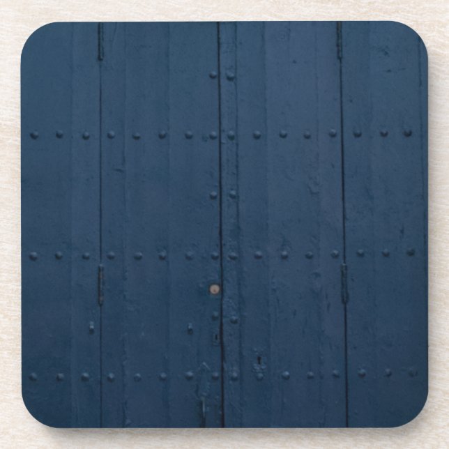 Dark Blue Boathouse Door Costa Brava Spain Coaster (Front)
