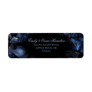 Dark Blue Boho Witch Crystals Black Return Address