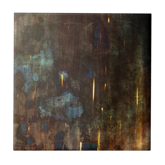 Dark Blue Brown Abstract Tile (Front)