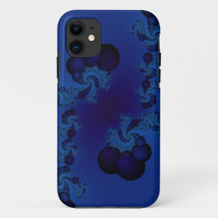 dark blue bubble fractal iphone case