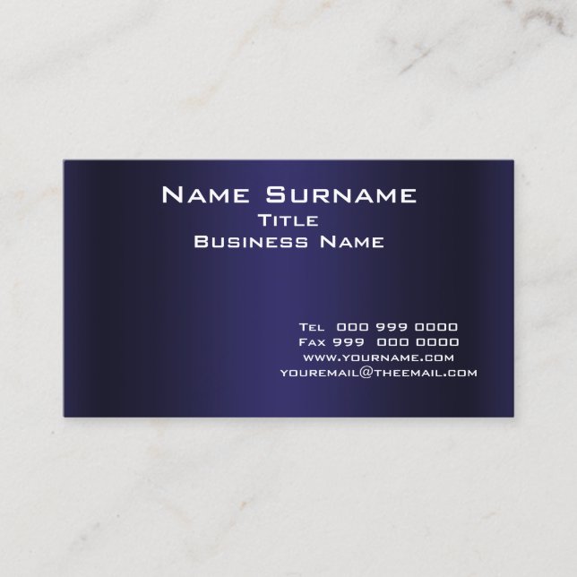 Dark Blue Business Card (Front)