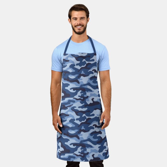 Dark Blue Camouflage Pattern Apron (Worn)