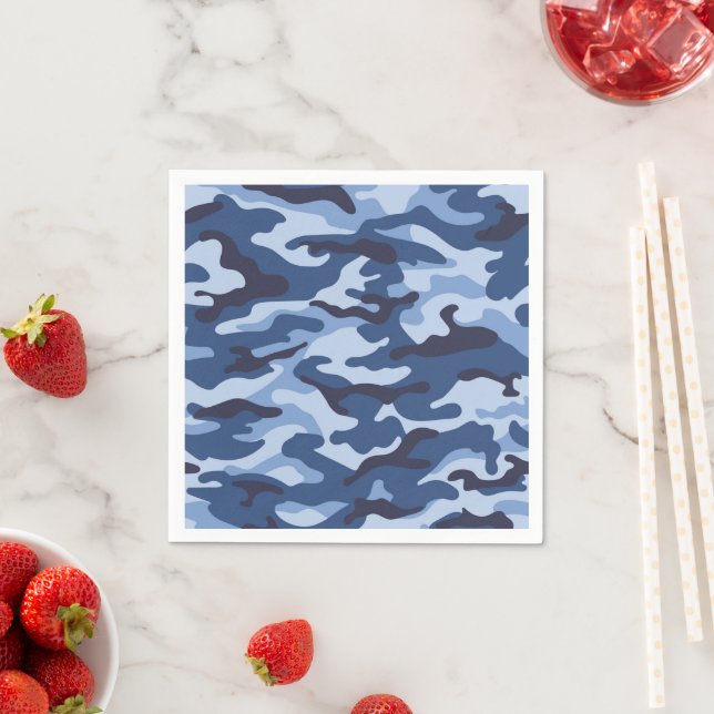 Dark Blue Camouflage Pattern Napkin (Insitu)