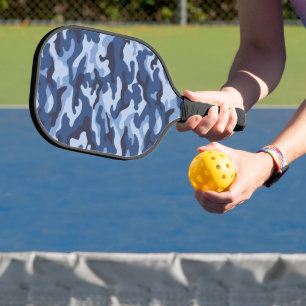 Dark Blue Camouflage Pattern Pickleball Paddle