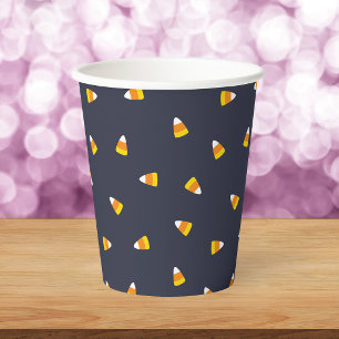 Dark Blue Candy Corn Halloween Paper Cups