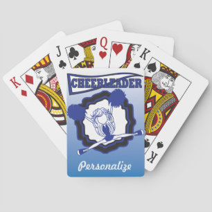Dark Blue Cheerleader   Personalise Playing Cards