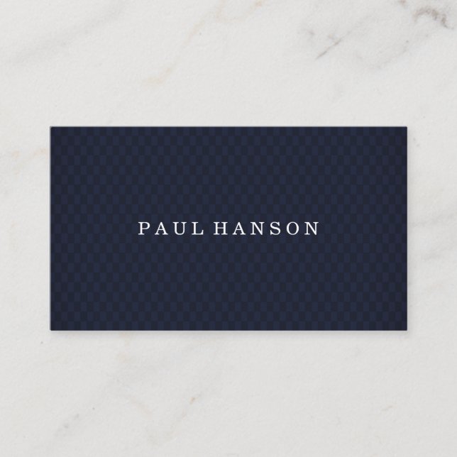 Dark Blue Chequered Business Card (Front)