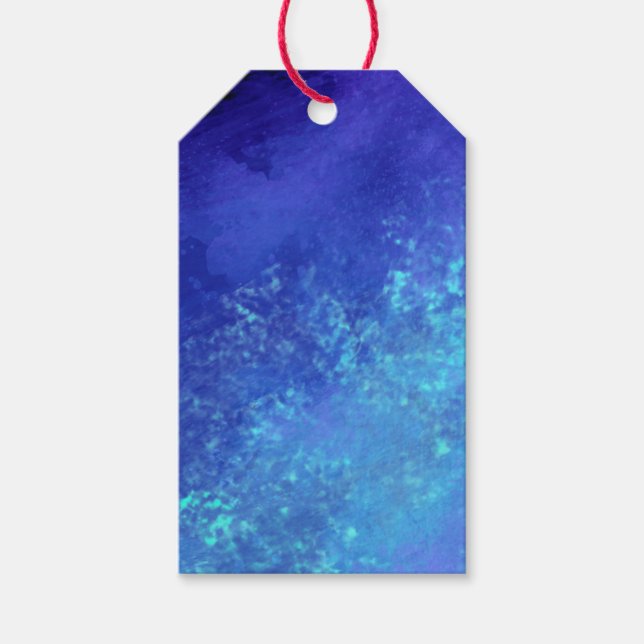 Dark Blue Cloud Effect  Gift Tags (Front)
