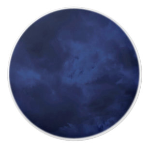 Dark blue clouds ceramic knob