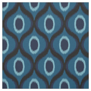 Dark blue colour moroccan ikat design fabric