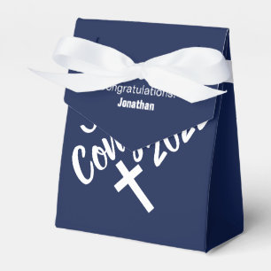 Dark Blue Congratulations Graduation Bible Verse Favour Box