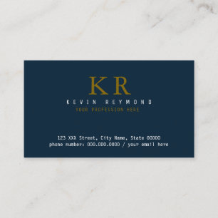 Dark-Blue Contact Card printed on the front side