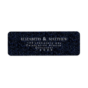 Dark blue crystal simple  return  address