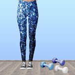 Dark Blue deep shiny faux glitter sparkles Leggings<br><div class="desc">Cool,  fun,  elegant and unique all over print faux sparkly leggings gift idea for her. 
Beautiful glamourous blue shiny glitter sparkles. Photo of blue sparkles not actual glitters!</div>