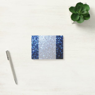 Dark Blue deep shiny faux glitter sparkles Post-it Notes