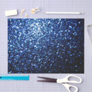 Dark Blue deep shiny faux glitter sparkles Tissue Paper