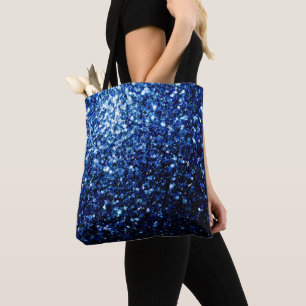 Dark Blue deep shiny faux glitter sparkles Tote Bag