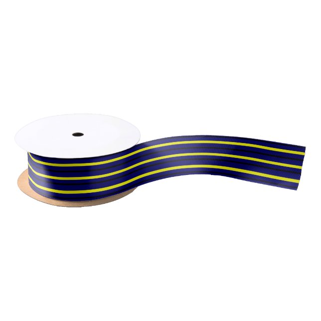 Dark Blue Derby Stripe Satin Ribbon (Spool)