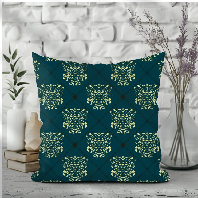 Dark Blue Diamond Damask Pattern Cushion (Creator Uploaded)