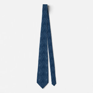 Dark blue diamonds Art Deco pattern Tie