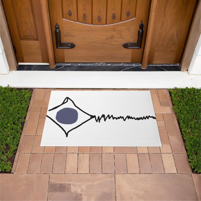 Dark Blue Dot Broken Kite  Doormat (Outdoor)