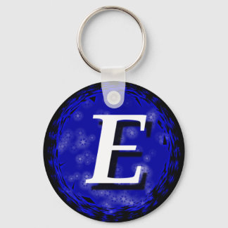 Dark Blue E Key Ring