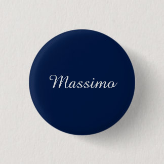 Dark Blue Elegant Casual Own Name Handwriting 3 Cm Round Badge