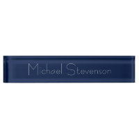 Dark Blue Elegant Modern Business Nameplate