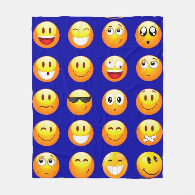dark blue emojis blanket (Front)